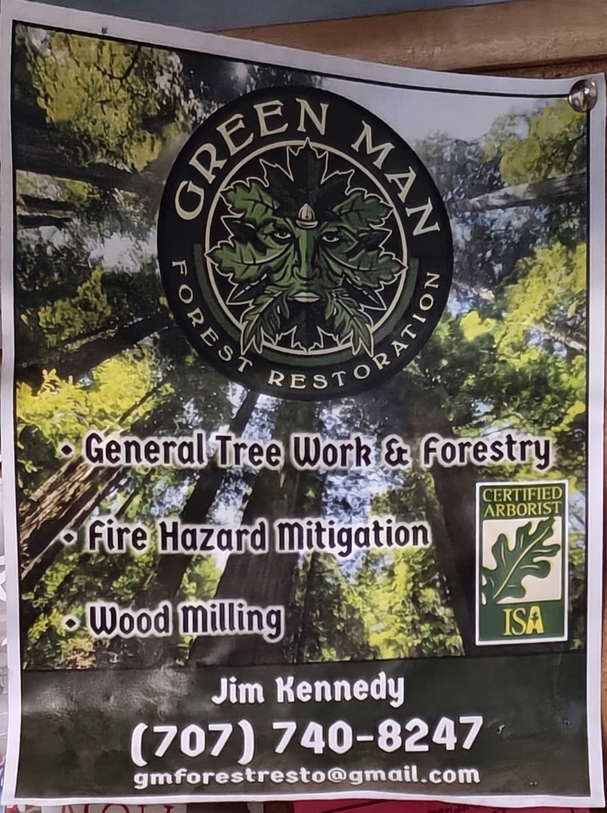 Flyer for Green Man Forest Restoration