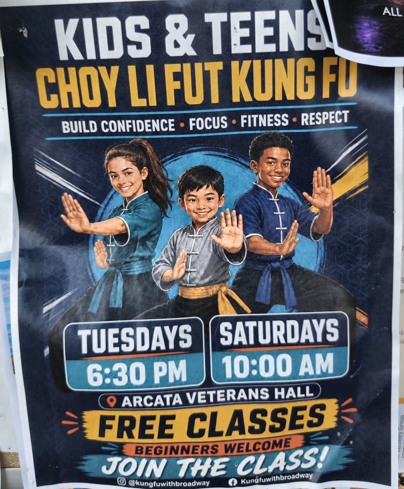 Flyer for Kids & Teens Choy Li Fut Kung Fu