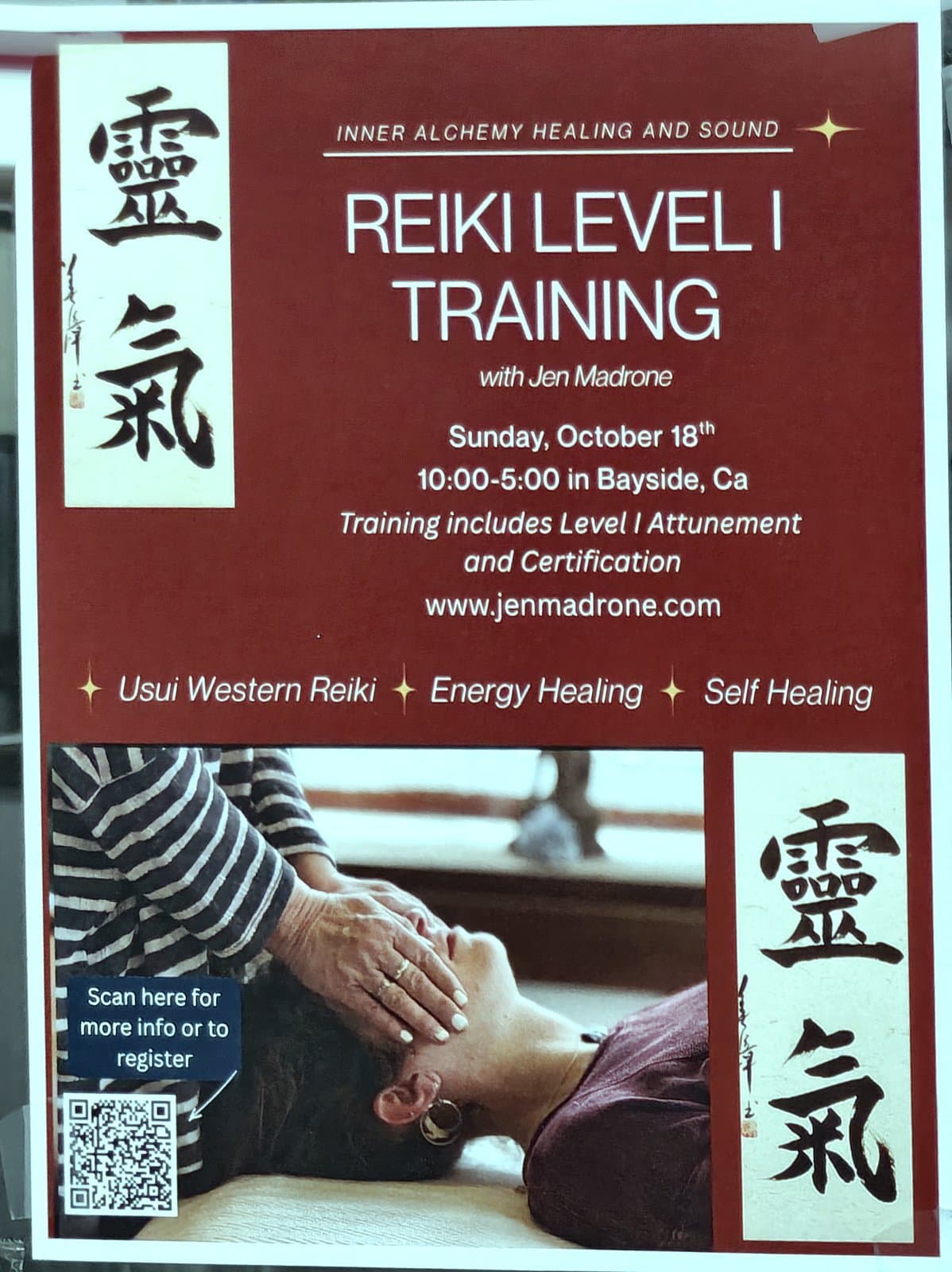 Flyer for Reiki Level I Training