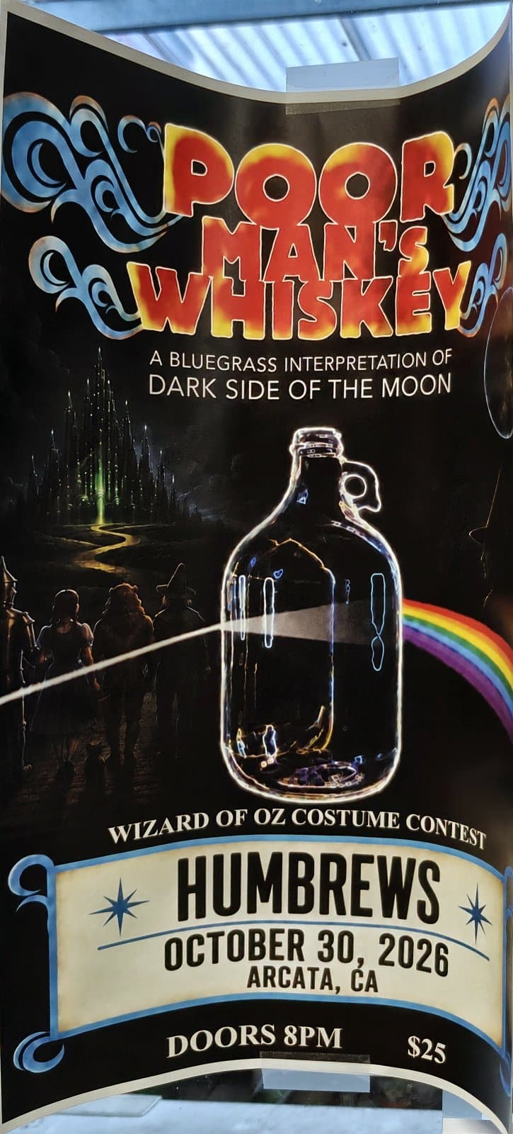 Flyer for Poor Man's Whiskey: A Bluegrass Interpretation of Dark Side of the Moon