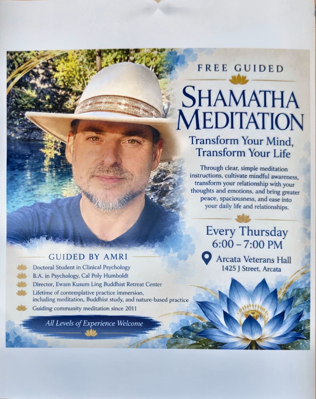 Flyer for Free Guided Shamatha Meditation