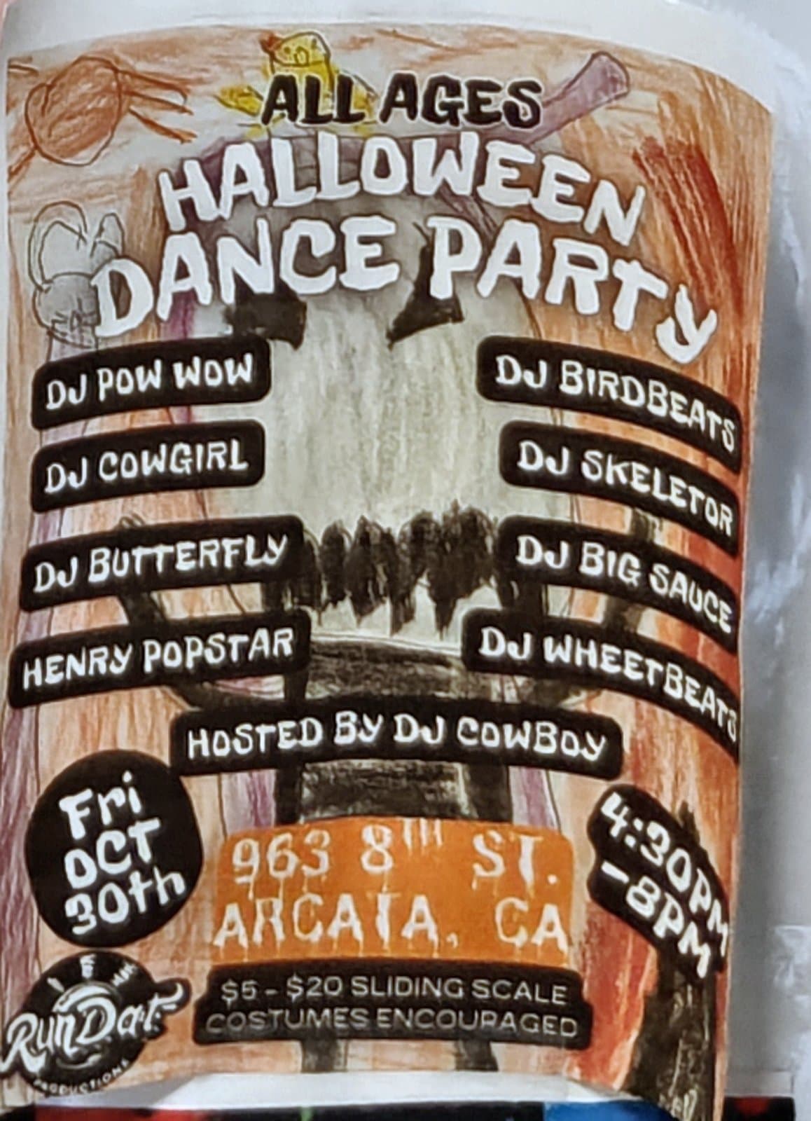 Flyer for All Ages Halloween Dance Party