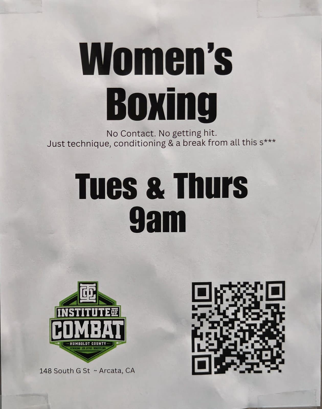 Flyer for Women's Boxing