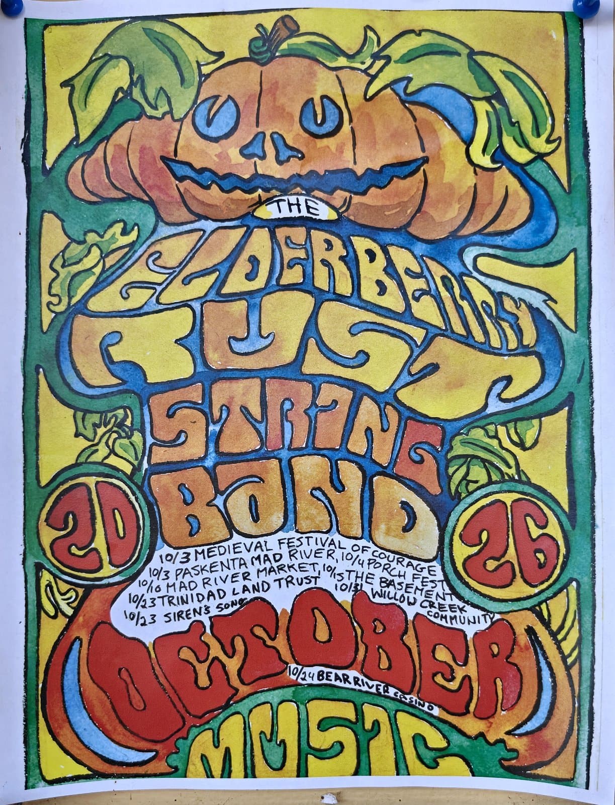 Flyer for The Elderberry Rust String Band: October Music 2026